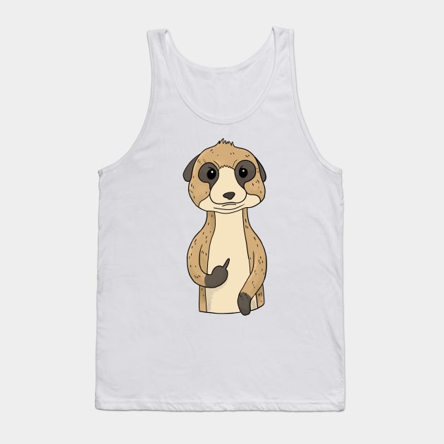 Grumpy Meerkat Holding Middle Finger Tank Top by Mesyo